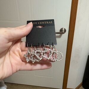 Body Central Silver Star and Hoop Earrings